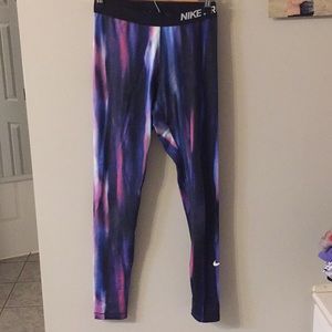 Nike Pro Purple Patterned Exercise Tights